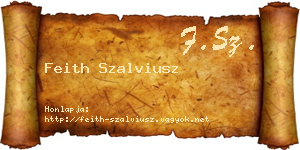 Feith Szalviusz névjegykártya